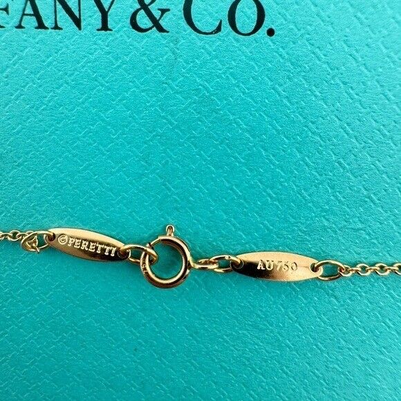Tiffany & Co. 18K Rose Gold Black Jade Open Heart Necklace 16"