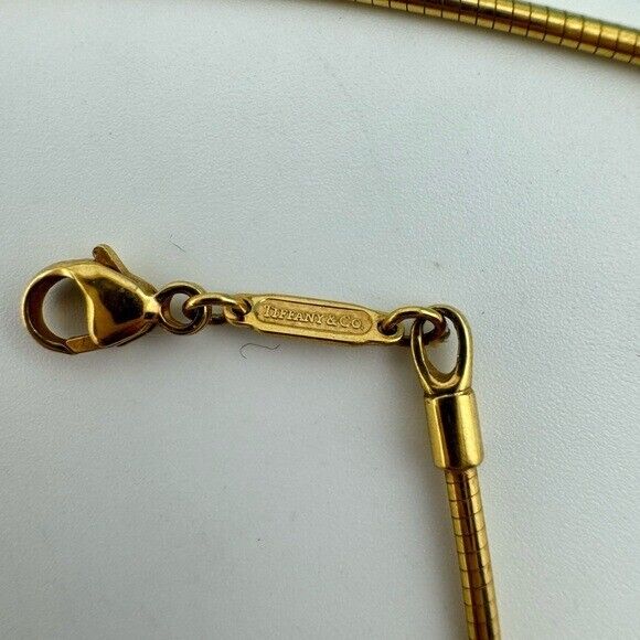 Vintage Tiffany & Co. Biscayne 18k Jade Pendant Necklace on 16" Omega Chain