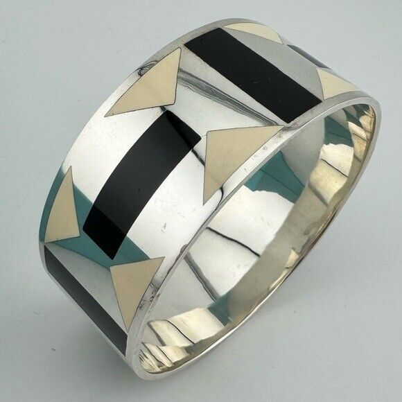 RARE Tiffany & Co. Zellige Geometric Deco Enamel Bangle Bracelet Paloma Picasso