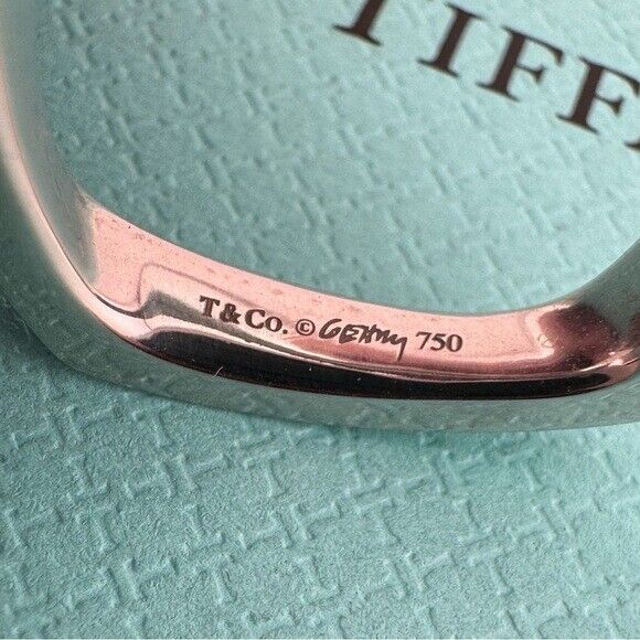 Tiffany & Co. 18k Diamond Torque Ring by Frank Gehry Size 4 in White Gold