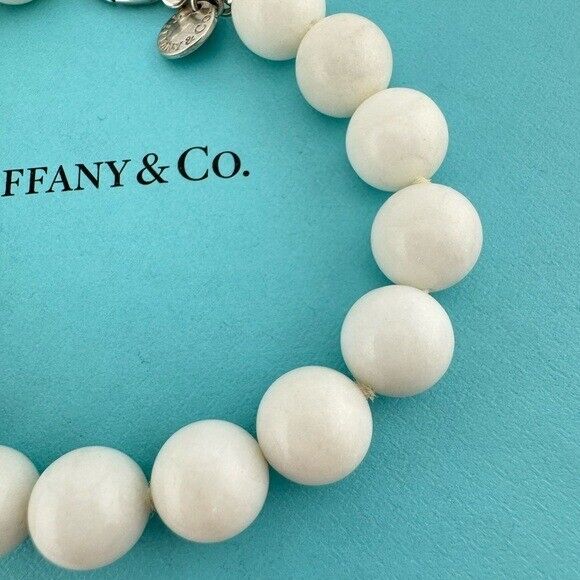 Tiffany & Co. White Dolomite Gemstone Bead Bracelet, Sterling Silver