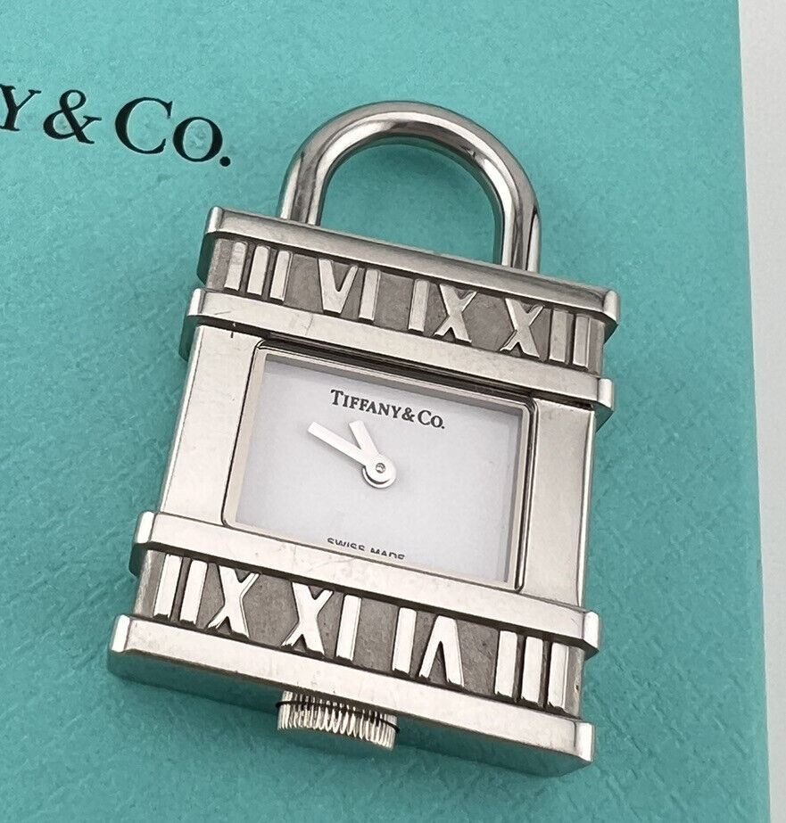 Tiffany & Co. Atlas Roman Numerals Lock Clock Watch Charm