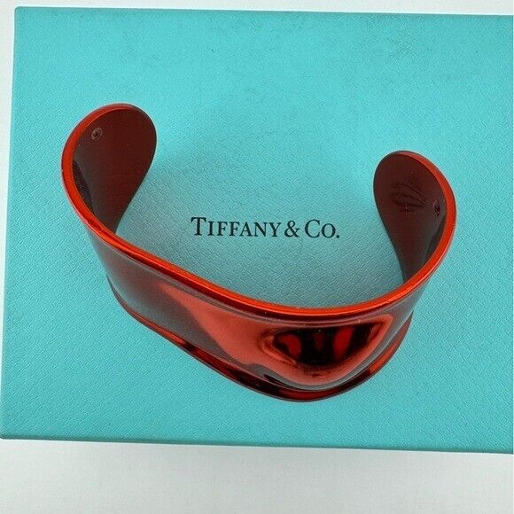 RARE Tiffany & Co. Limited Edition Red Elsa Peretti Bone Cuff, Small Motif