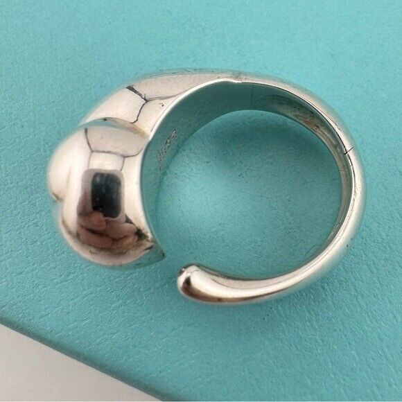 RARE Vtg. Tiffany & Co. Snail Cocktail Ring Elsa Peretti Sterling Silver