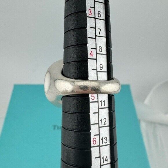 Tiffany & Co. Elsa Peretti 19mm Black Jade Cabochon Ring Sterling Silver