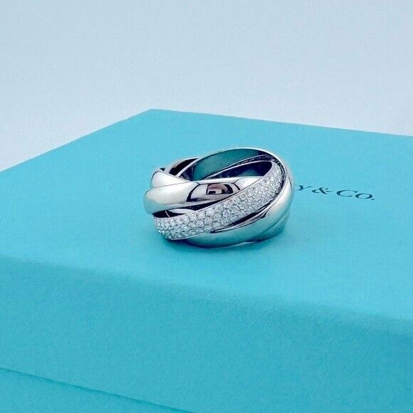 +$15,000 Tiffany & Co. Diamond Paloma's Melody Five-Band Ring in 18k White Gold