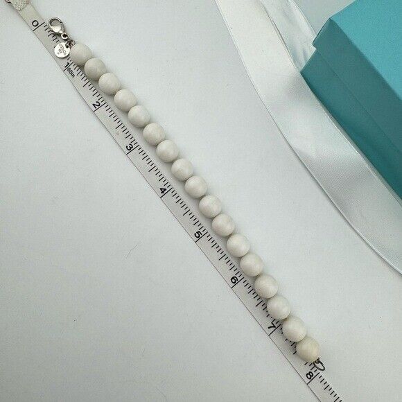 Tiffany & Co. White Dolomite Gemstone Bead Bracelet, Sterling Silver