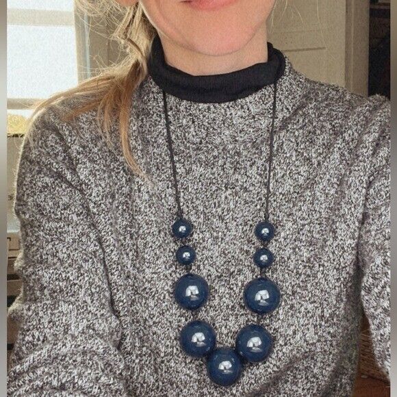 Tiffany & Co. Elsa Peretti Sphere Necklace in Blue Lacquered Japanese Hardwood