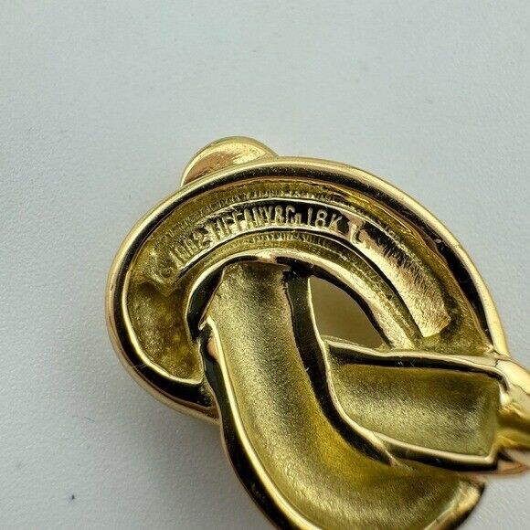 1982 Vintage Tiffany & Co. 18k Pretzel Twist Love Knot Clip Earrings