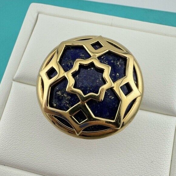 RARE Tiffany & Co. 18k Paloma's. Zellige Cocktail Ring with Lapis Lazuli Size 7