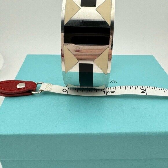RARE Tiffany & Co. Zellige Geometric Deco Enamel Bangle Bracelet Paloma Picasso