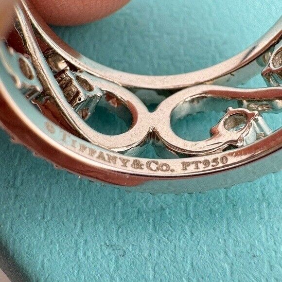 RARE Tiffany & Co. Diamond Enchant Scroll Ring in Platinum Retired 1.3 TCW