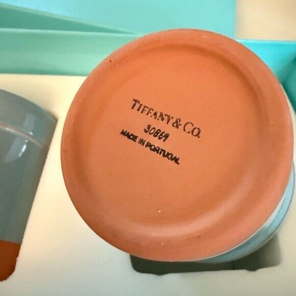 Tiffany & Co. Set of 3 Small Flower Pot Planters in Tiffany Blue and Terracotta