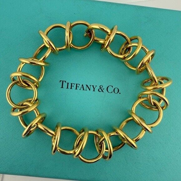 Vintage Tiffany & Co. 18k Paloma Picasso Circles Bracelet in Yellow Gold 34g