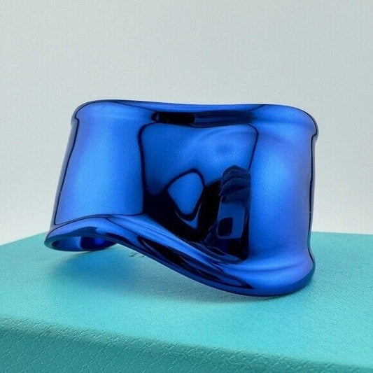 RARE Tiffany & Co. Limited Edition Blue Elsa Peretti Bone Cuff, Small Motif