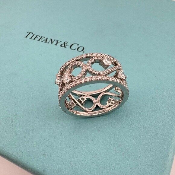 RARE Tiffany & Co. Diamond Enchant Scroll Ring in Platinum Retired 1.3 TCW