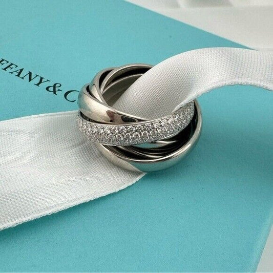 +$15,000 Tiffany & Co. Diamond Paloma's Melody Five-Band Ring in 18k White Gold