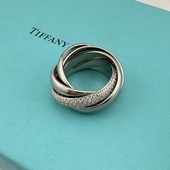 +$15,000 Tiffany & Co. Diamond Paloma's Melody Five-Band Ring in 18k White Gold