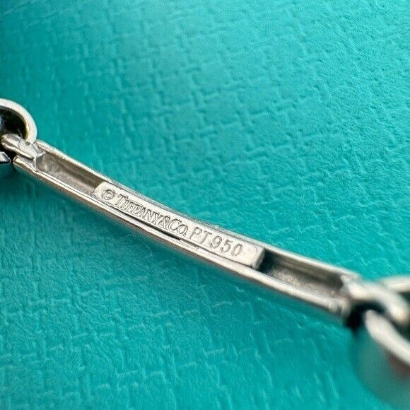 RARE Vtg. Tiffany & Co. Platinum Knife Cut Diamond Bezel Station Bracelet