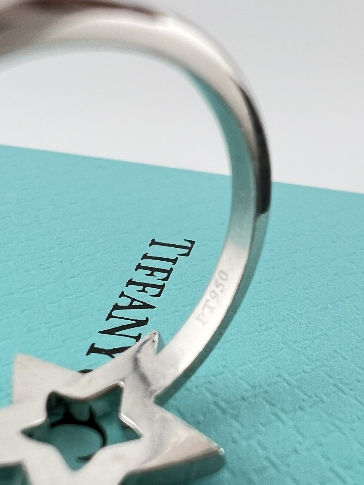 RARE Tiffany & Co. Platinum Star Pave Diamond Ring Size 6
