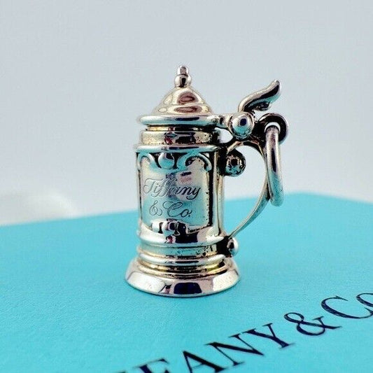 RARE Tiffany & Co. Beer Stein Cup Charm Sterling Silver