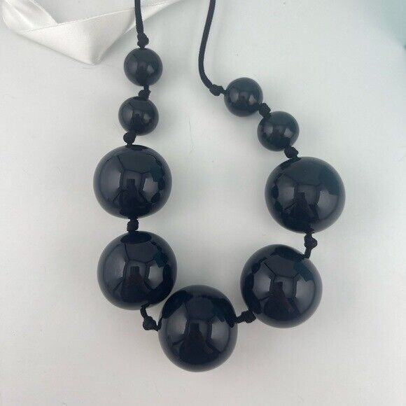 Tiffany & Co. Elsa Peretti Sphere Necklace in Blue Lacquered Japanese Hardwood