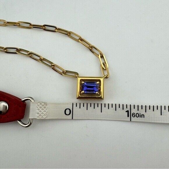 RARE Tiffany & Co. Tanzanite Jewel Box Necklace 17.5" 18k Yellow Gold