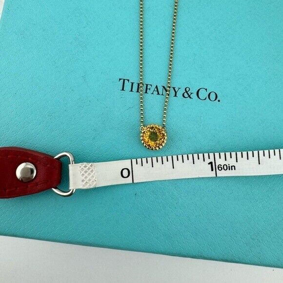 RARE Tiffany & Co. Citrine Sparkler Beaded Chain Necklace 18k Yellow Gold 16"