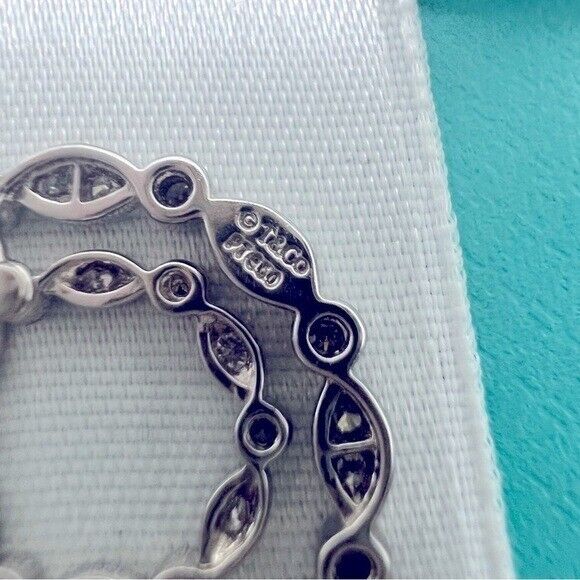 RARE Tiffany & Co Double Circle Jazz Swing Diamond Necklace Platinum .60 TCW