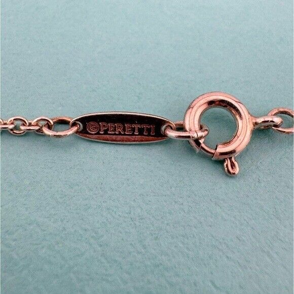RARE Tiffany & Co. 27mm Pink Rhodonite Open Heart Pendant Necklace 18"