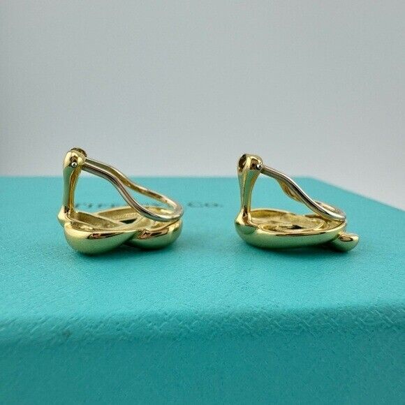 1982 Vintage Tiffany & Co. 18k Pretzel Twist Love Knot Clip Earrings