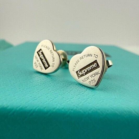Tiffany x SUPREME Mini Heart Earrings in Sterling Silver