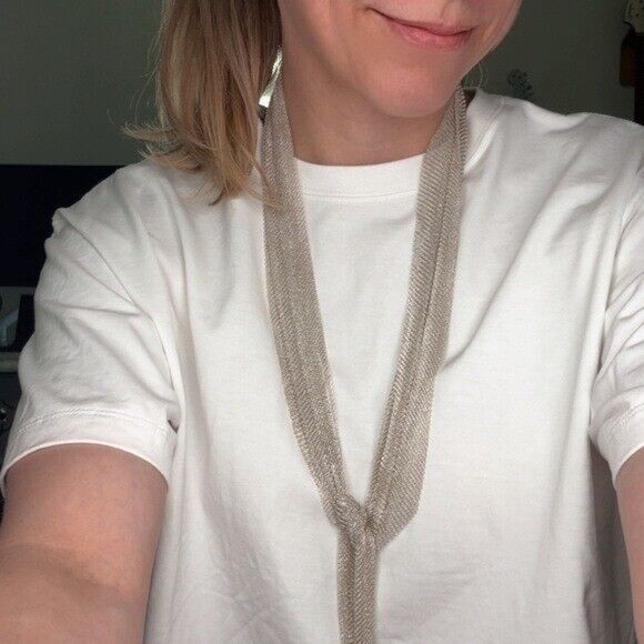 $5900 Tiffany & Co. Elsa Peretti Mesh Scarf Necklace Size Large Sterling Silver