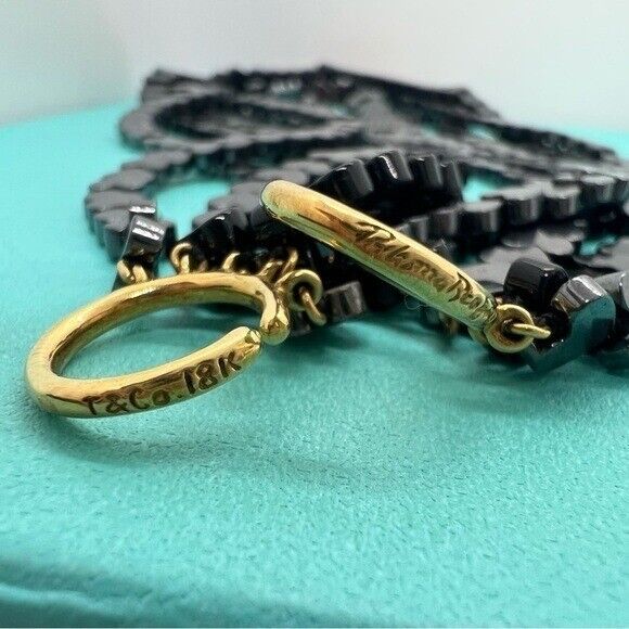 RARE Tiffany & Co. 18k Heart Shaped Hematite, Jade Torsade Necklace Picasso