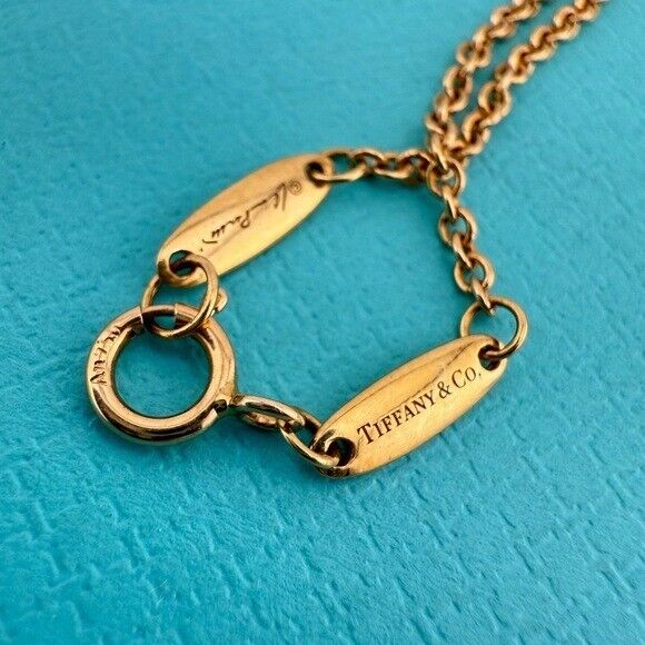 Tiffany & Co. 18k Elsa Peretti Bottle Green Jade Pendant in Yellow Gold