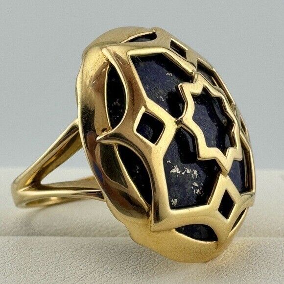 RARE Tiffany & Co. 18k Paloma's. Zellige Cocktail Ring with Lapis Lazuli Size 7