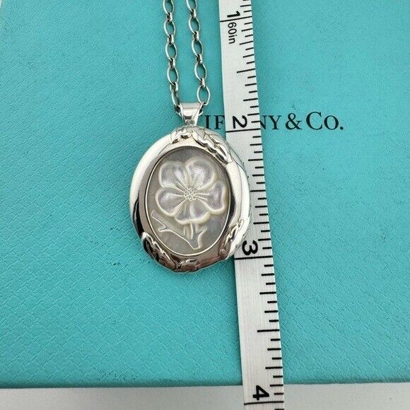 RARE Tiffany & Co. Mother of Pearl Cameo Necklace/Brooch Nature Rose Collection