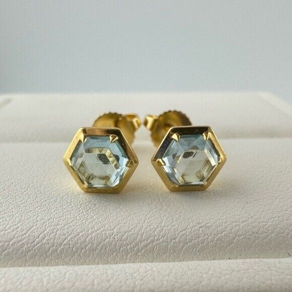 Tiffany & Co. Blue Topaz Paloma Studio Earrings in 18k Yellow Gold