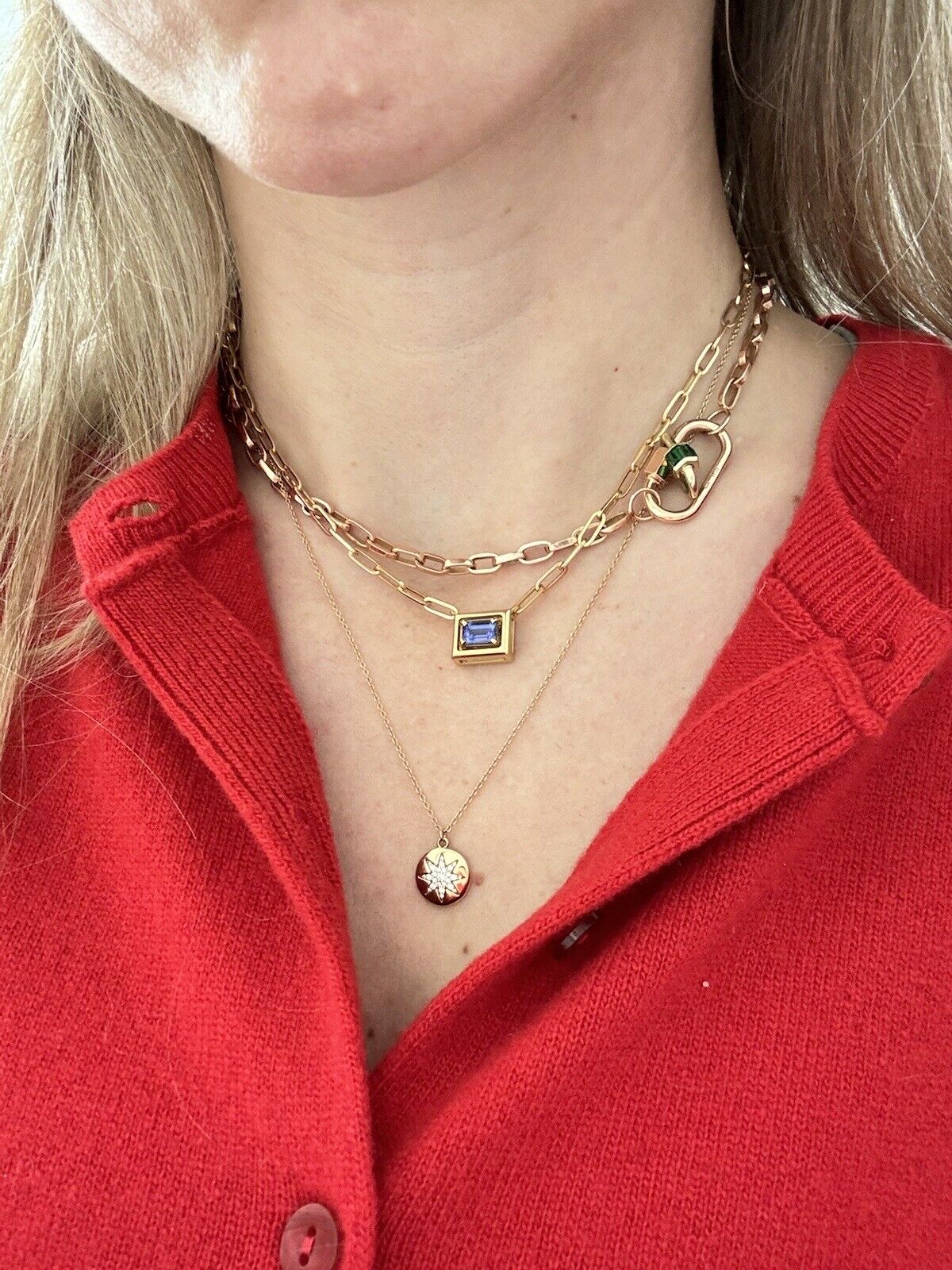 RARE Tiffany & Co. Tanzanite Jewel Box Necklace 17.5" 18k Yellow Gold