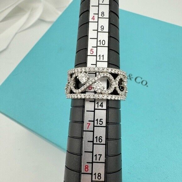 RARE Tiffany & Co. Diamond Enchant Scroll Ring in Platinum Retired 1.3 TCW