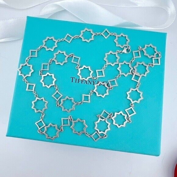 RARE Tiffany & Co. Marrakesh Link Necklace Sterling Silver Paloma Picasso 24"