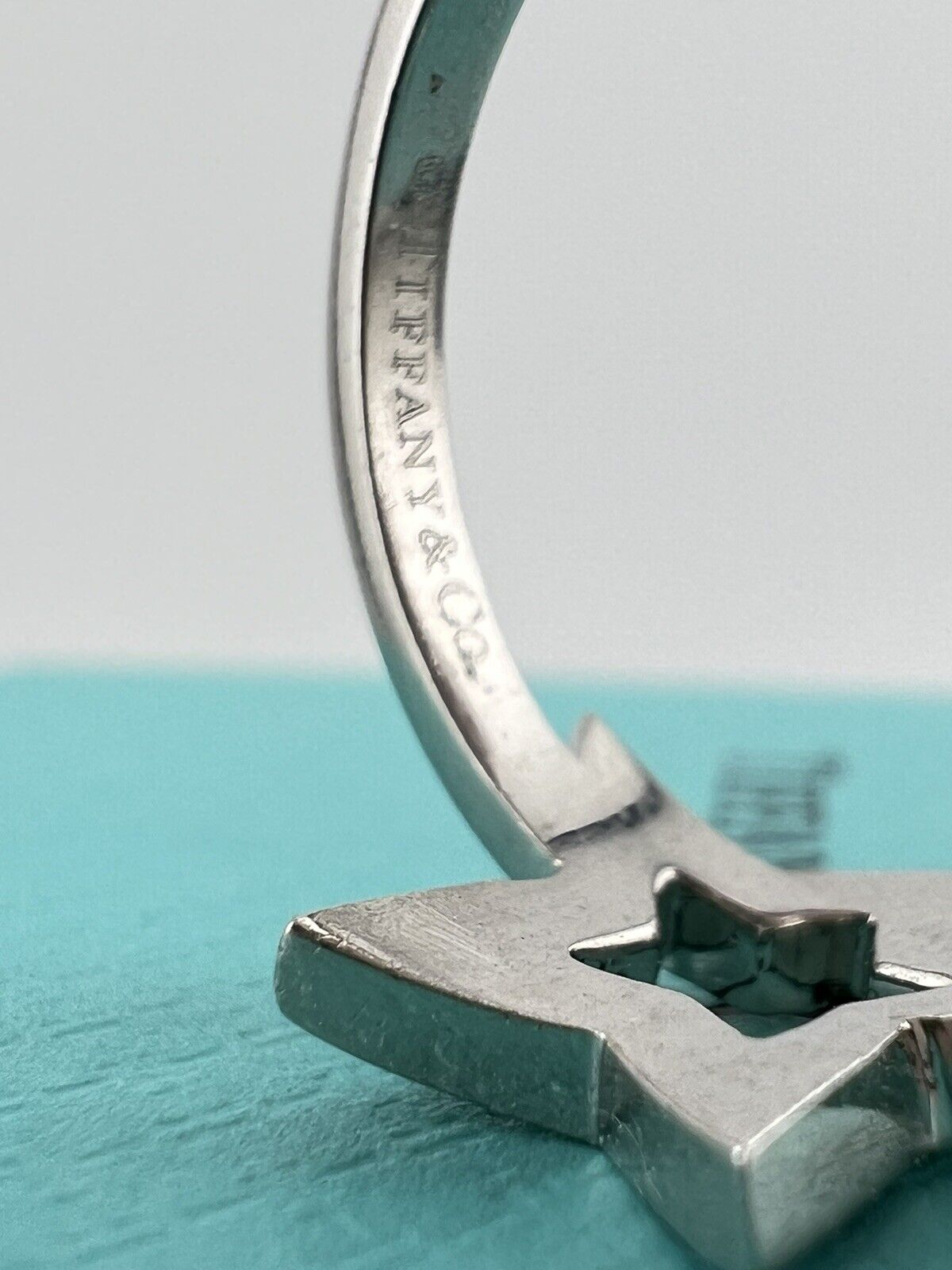 RARE Tiffany & Co. Platinum Star Pave Diamond Ring Size 6
