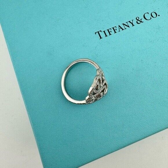 Tiffany & Co. Diamond Enchant Heart Ring Platinum Size 5.75
