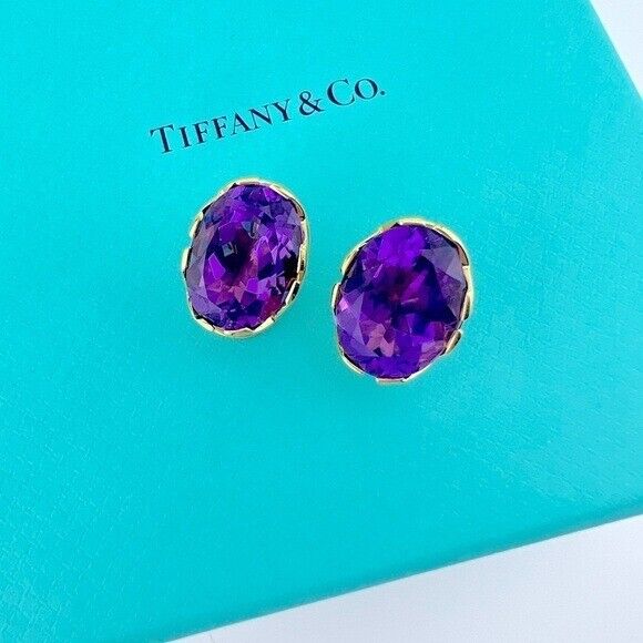 Vintage Tiffany & Co. 18k Paloma Picasso Graffiti Amethyst Earrings