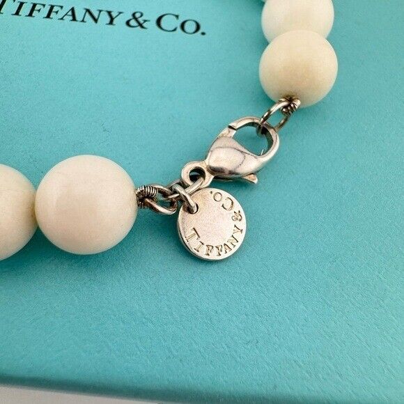 Tiffany & Co. White Dolomite Gemstone Bead Bracelet, Sterling Silver