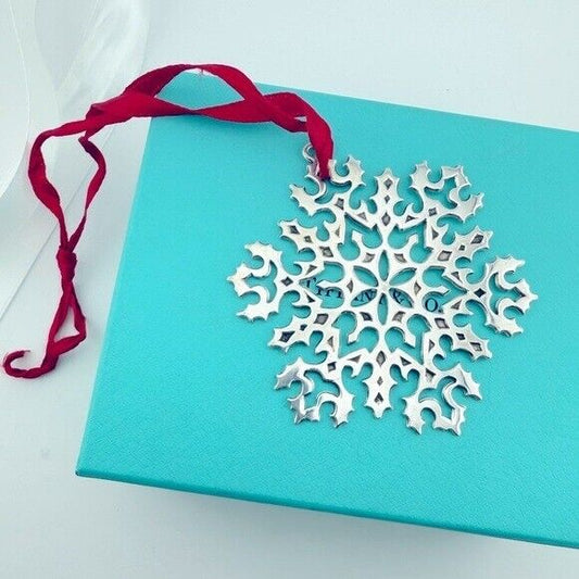 Vintage Tiffany & Co. Makers Snowflake Ornament in Sterling Silver