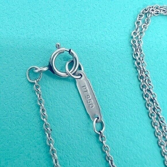 RARE Tiffany & Co Double Circle Jazz Swing Diamond Necklace Platinum .60 TCW
