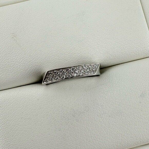 Tiffany & Co. 18k Diamond Torque Ring by Frank Gehry Size 4 in White Gold
