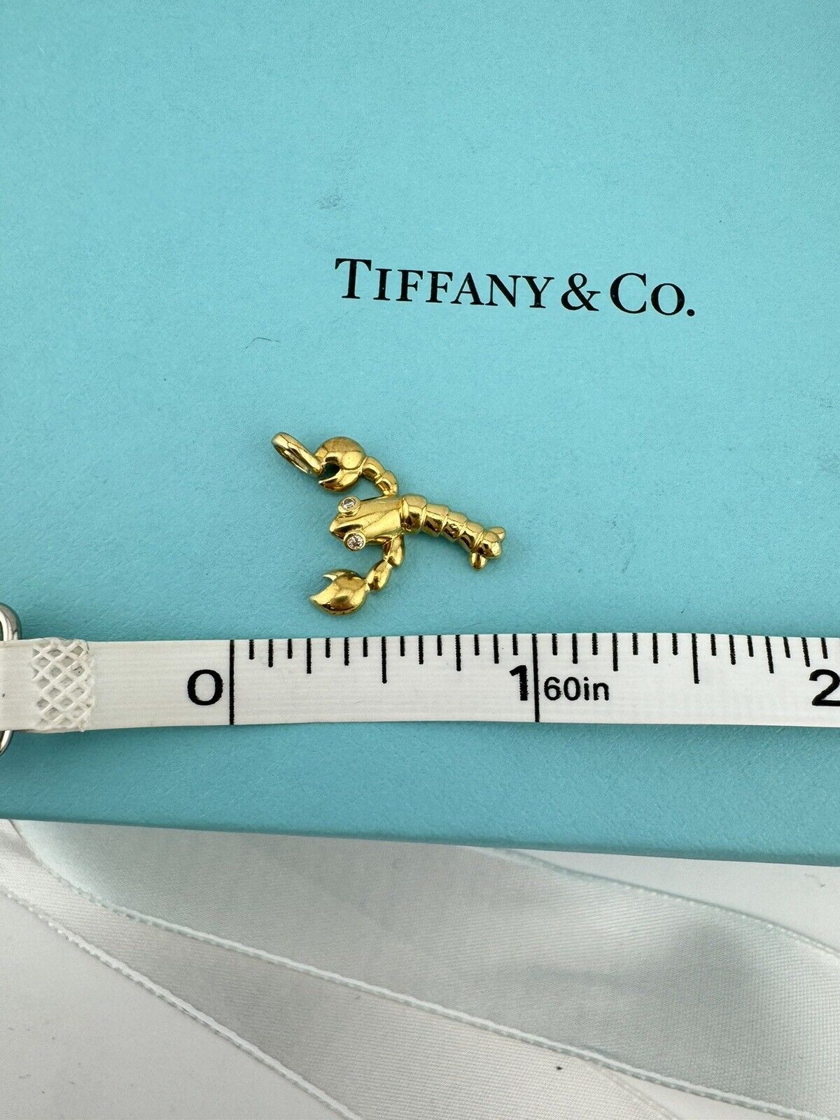 RARE Tiffany & Co. 18k Lobster Charm Diamond Eyes in Yellow Gold