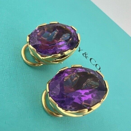 Vintage Tiffany & Co. 18k Paloma Picasso Graffiti Amethyst Earrings